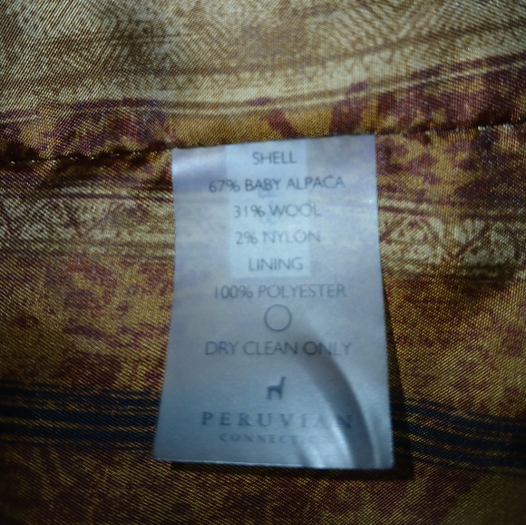 Peruvian Connection Alpalca Black Pea Coat - Picture 5 of 7